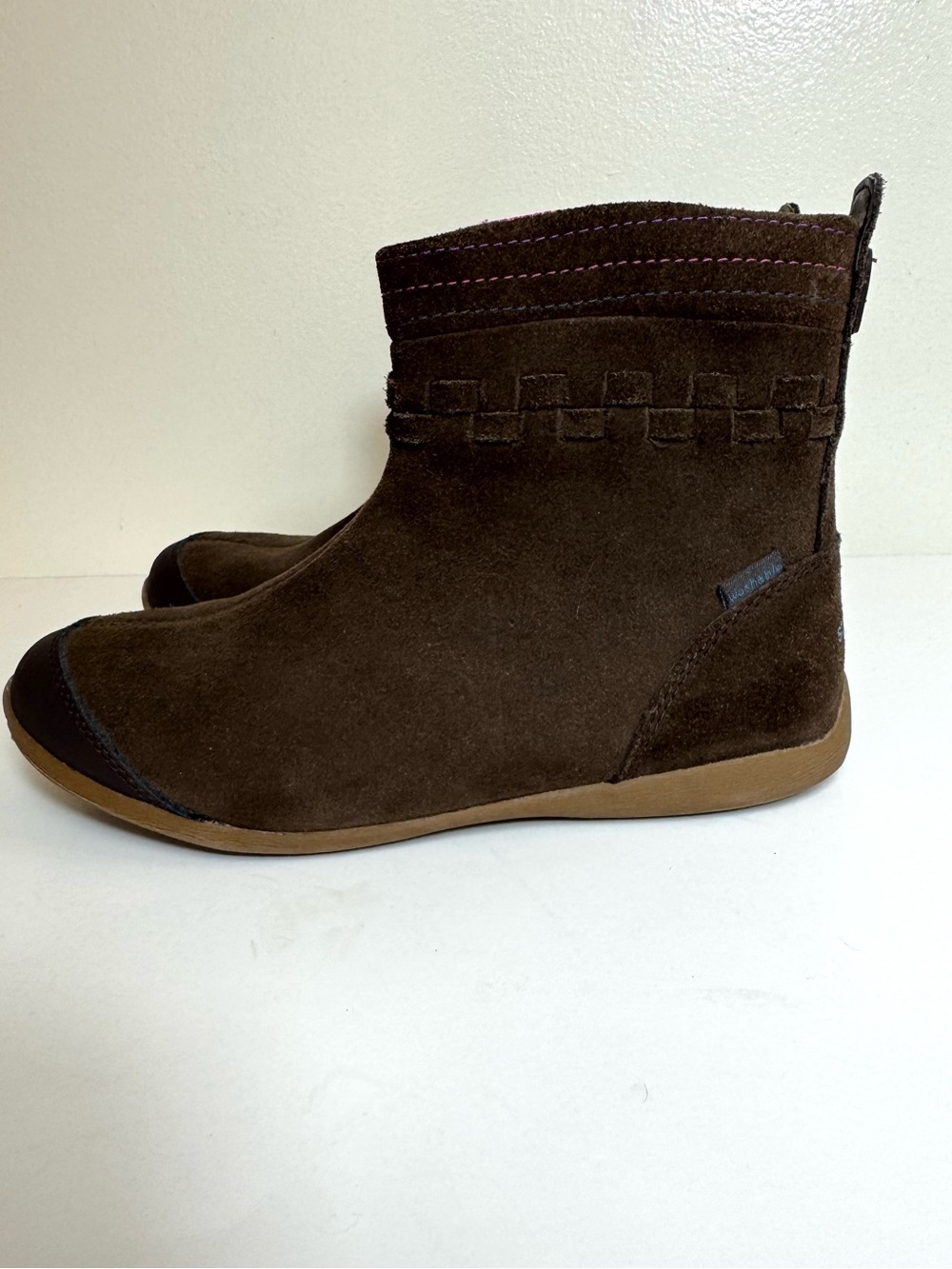 Stride Rite Made 2 Play Patricia Boots Brown Suede Girls Size 3W Wide Fall